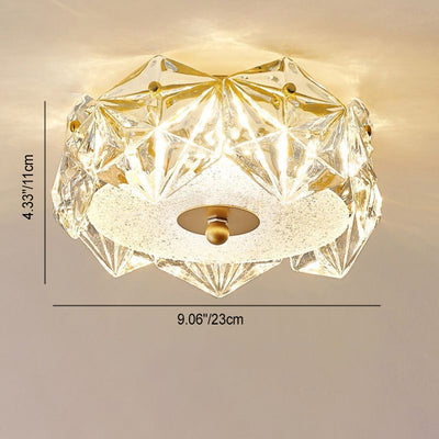 Plafonnier LED en verre et fer en forme de dôme rond moderne pour chambre à coucher 