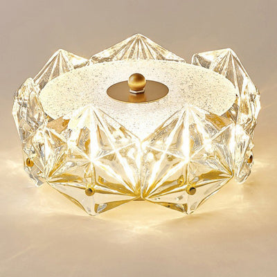 Plafonnier LED en verre et fer en forme de dôme rond moderne pour chambre à coucher 