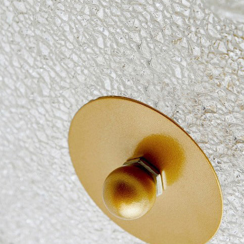 Plafonnier LED en verre et fer en forme de dôme rond moderne pour chambre à coucher 