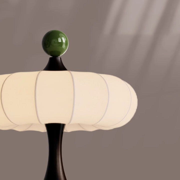 Traditional Vintage Round Cylinder Iron Aluminum  Ash Wood Fabric 1-Light Table Lamp For Bedroom