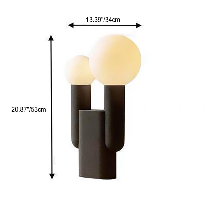Zeitgenössische kreative runde Kugelharzglas 2-Licht-Tischlampe für das Schlafzimmer 