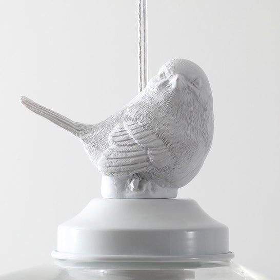 Lustre Suspendu Contemporain Créatif Oiseau Cylindre Rond Résine Verre 1 Lumière Pour Salle à Manger 