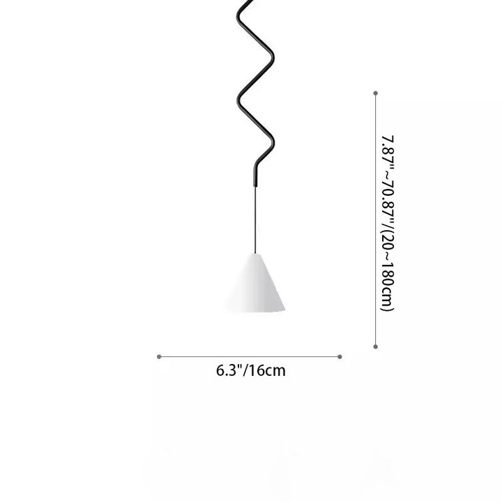 Zeitgenössische skandinavische runde Kegelwelle Eisen Aluminium 1-Licht Pendelleuchte für das Schlafzimmer 