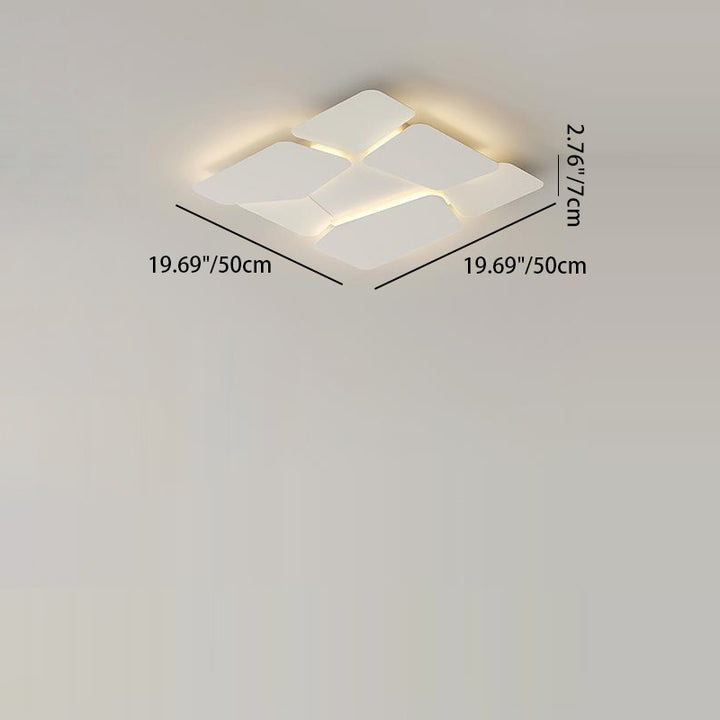 Luz de techo LED empotrada de hierro acrílico cuadrado rectangular contemporáneo escandinavo para dormitorio 
