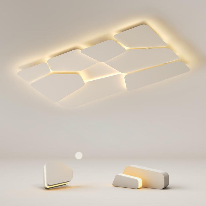 Plafonnier LED carré rectangulaire scandinave contemporain en fer et acrylique pour chambre 