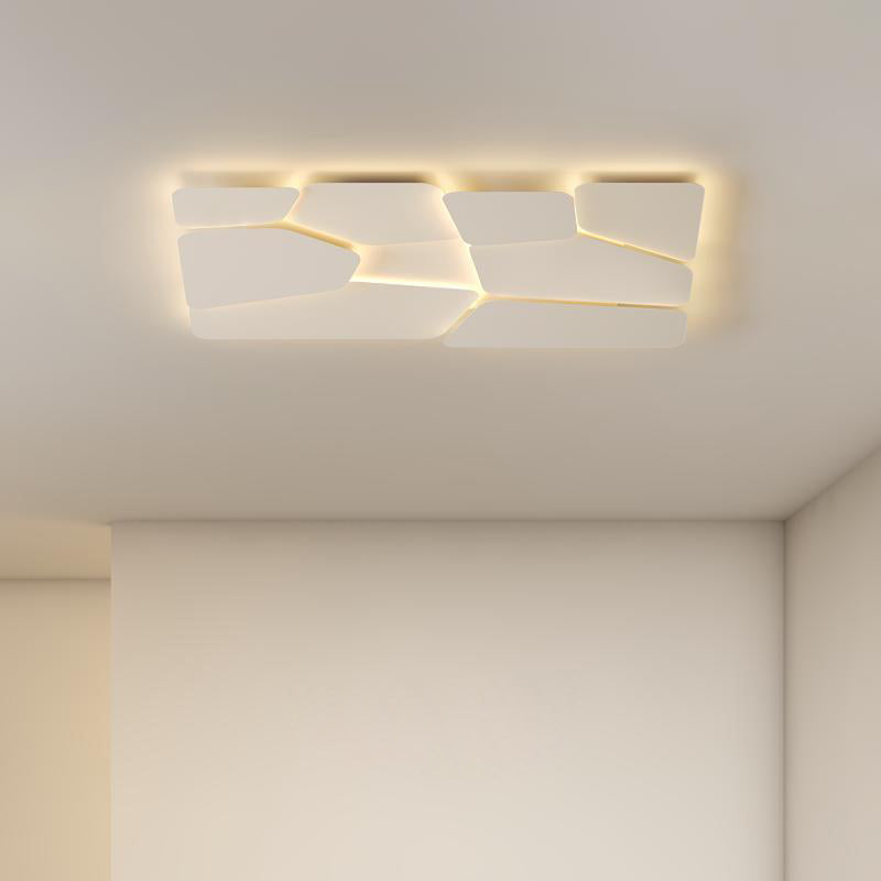 Luz de techo LED empotrada de hierro acrílico cuadrado rectangular contemporáneo escandinavo para dormitorio 