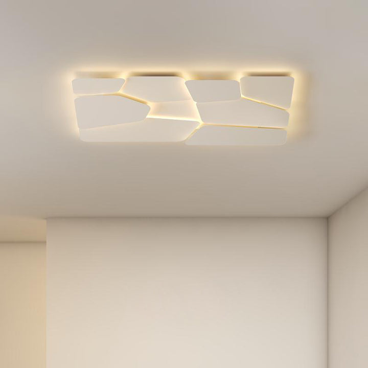 Plafonnier LED carré rectangulaire scandinave contemporain en fer et acrylique pour chambre 