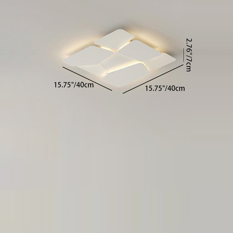 Luz de techo LED empotrada de hierro acrílico cuadrado rectangular contemporáneo escandinavo para dormitorio 