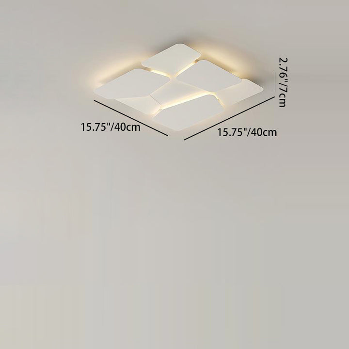 Plafonnier LED carré rectangulaire scandinave contemporain en fer et acrylique pour chambre 
