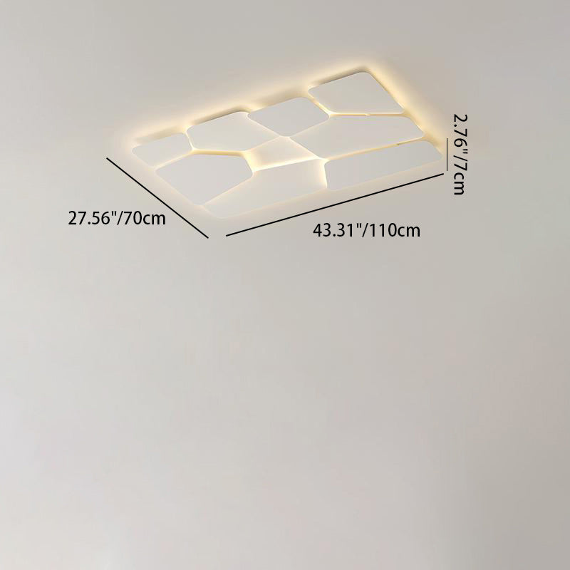Luz de techo LED empotrada de hierro acrílico cuadrado rectangular contemporáneo escandinavo para dormitorio 