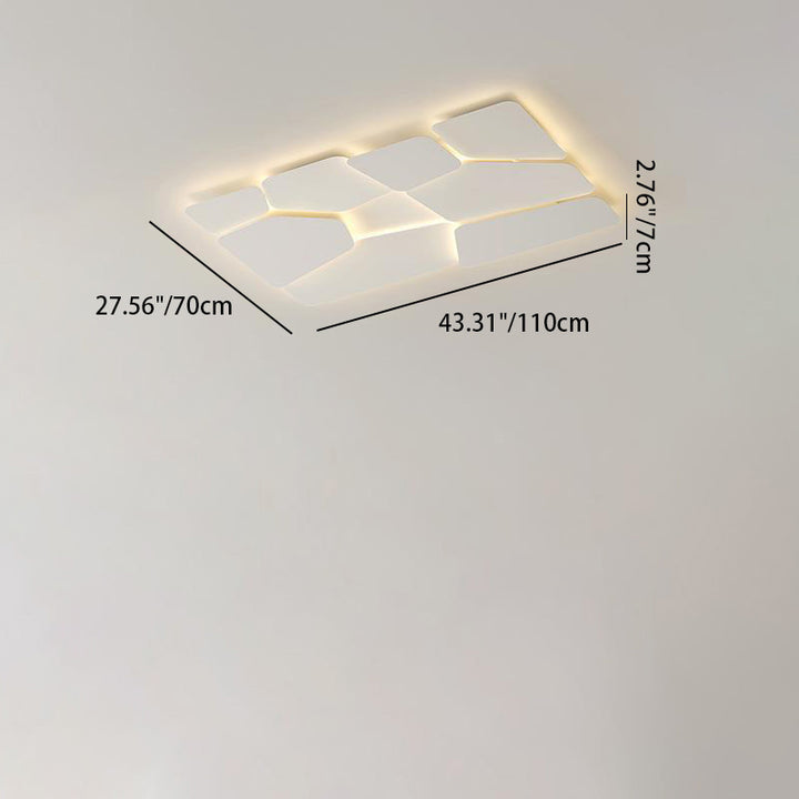 Luz de techo LED empotrada de hierro acrílico cuadrado rectangular contemporáneo escandinavo para dormitorio 