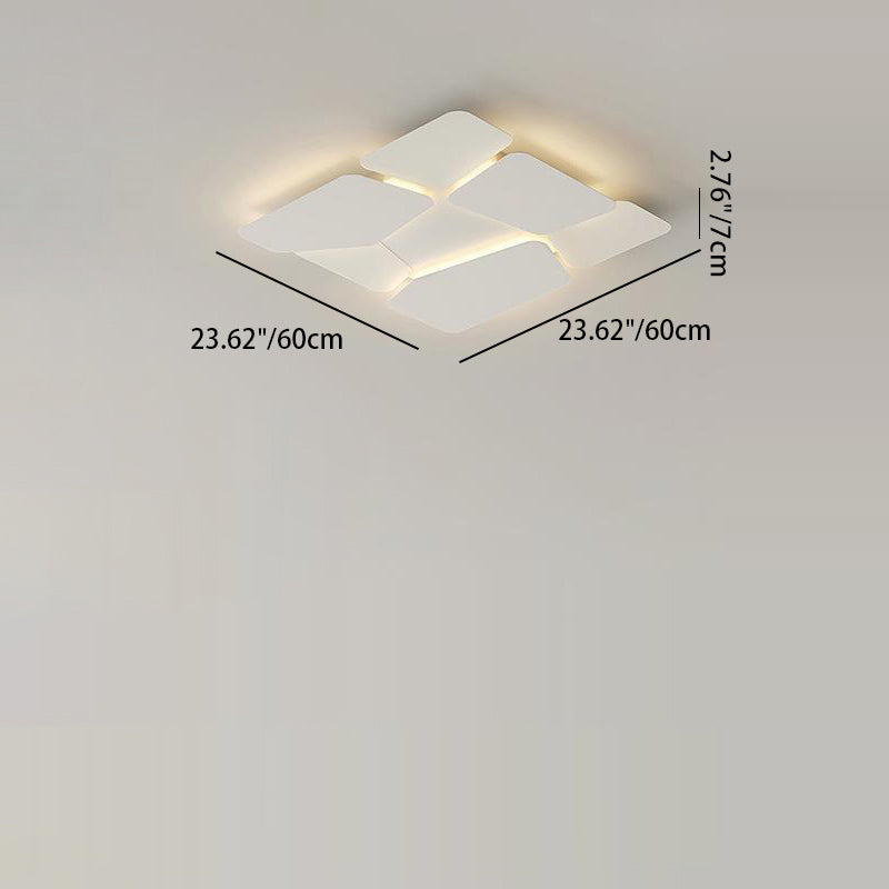 Luz de techo LED empotrada de hierro acrílico cuadrado rectangular contemporáneo escandinavo para dormitorio 