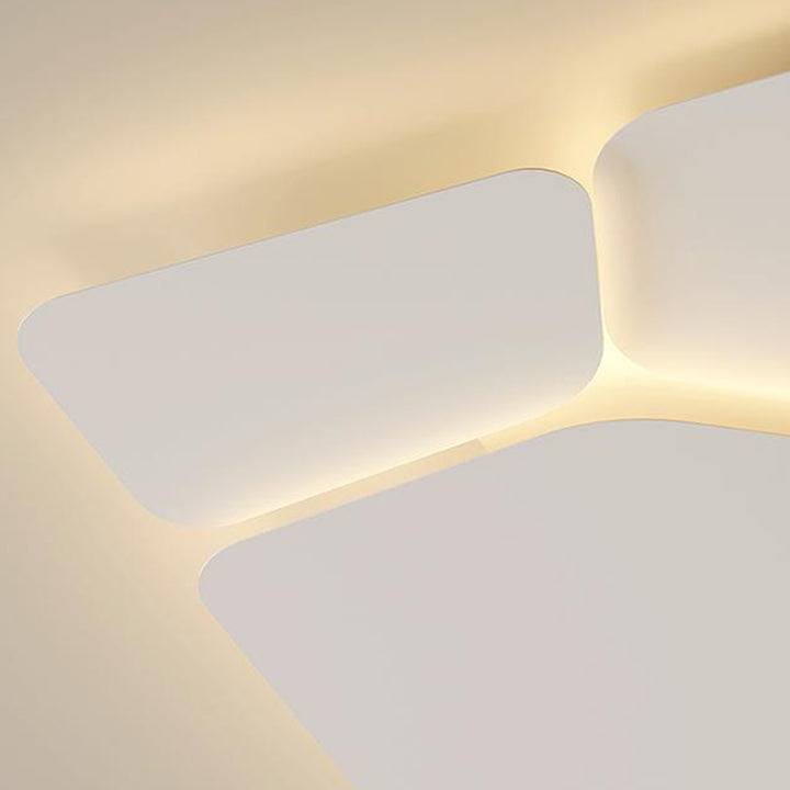 Luz de techo LED empotrada de hierro acrílico cuadrado rectangular contemporáneo escandinavo para dormitorio 