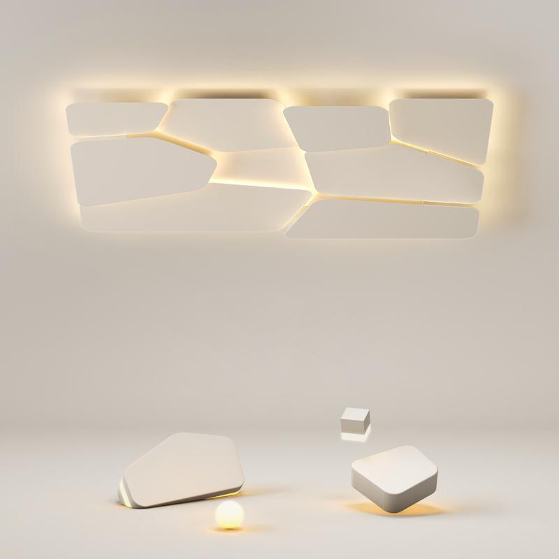 Luz de techo LED empotrada de hierro acrílico cuadrado rectangular contemporáneo escandinavo para dormitorio 