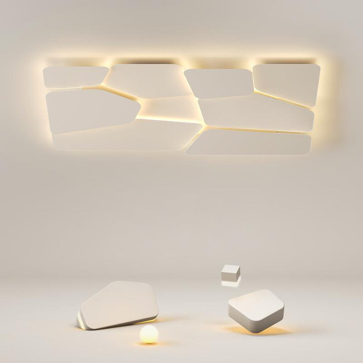Luz de techo LED empotrada de hierro acrílico cuadrado rectangular contemporáneo escandinavo para dormitorio 
