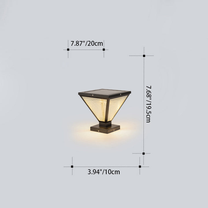 Modern Minimalist Waterproof Square Prismatic Stainless Steel Glass 1-Light Outdoor Light For Patio
