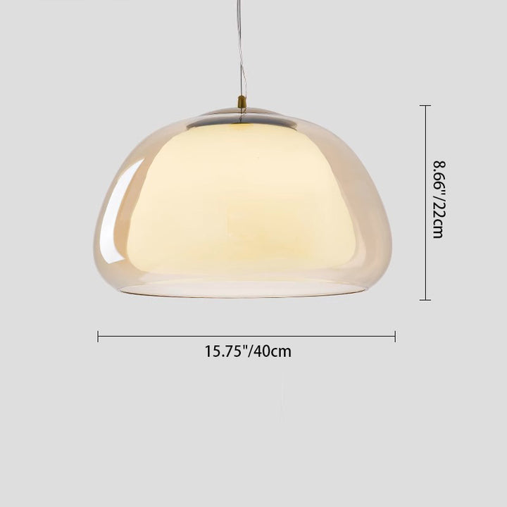 Suspension lumineuse contemporaine créative en crème gelée ovale en fer et verre à 1 lumière pour chambre 
