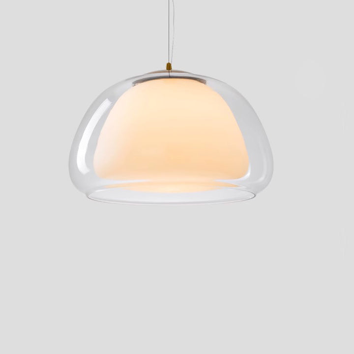 Suspension lumineuse contemporaine créative en crème gelée ovale en fer et verre à 1 lumière pour chambre 