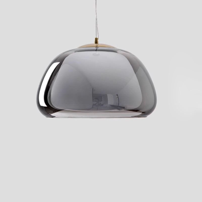 Suspension lumineuse contemporaine créative en crème gelée ovale en fer et verre à 1 lumière pour chambre 