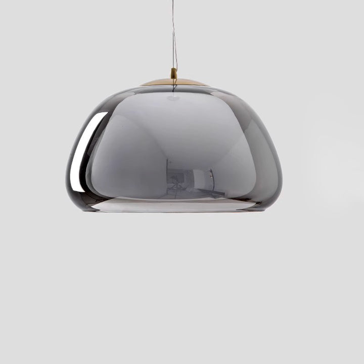 Suspension lumineuse contemporaine créative en crème gelée ovale en fer et verre à 1 lumière pour chambre 