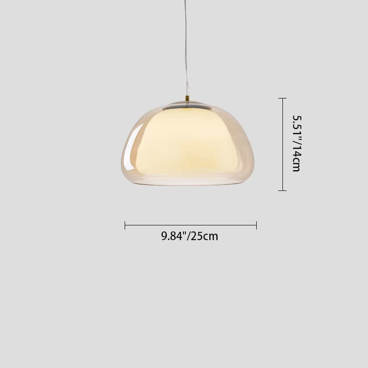 Suspension lumineuse contemporaine créative en crème gelée ovale en fer et verre à 1 lumière pour chambre 