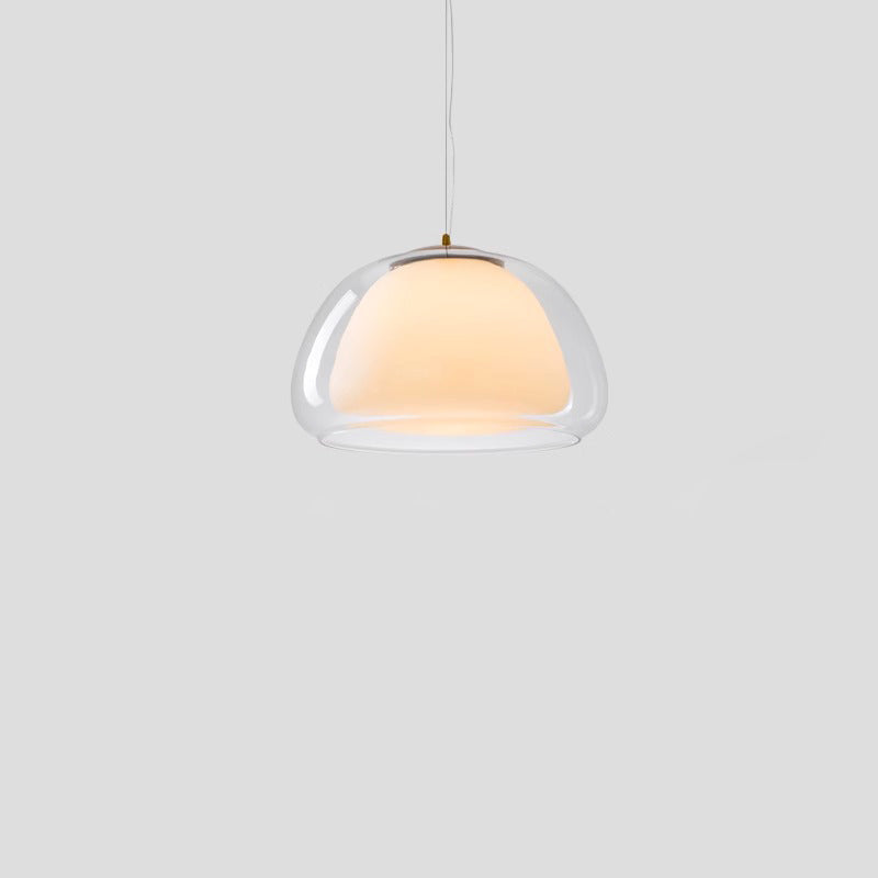 Suspension lumineuse contemporaine créative en crème gelée ovale en fer et verre à 1 lumière pour chambre 