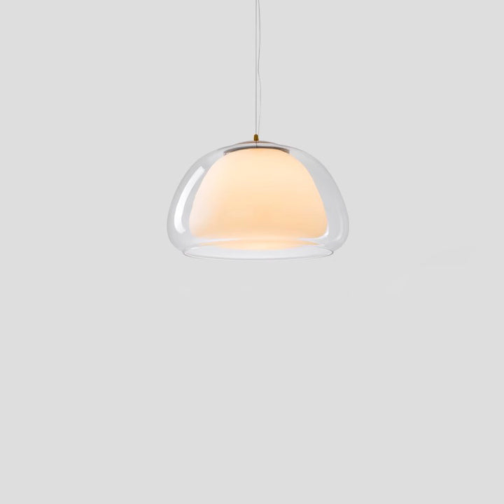Suspension lumineuse contemporaine créative en crème gelée ovale en fer et verre à 1 lumière pour chambre 