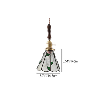 Moderner Art Deco Kegelprisma Kupferglas 1-Licht Pendelleuchte für das Schlafzimmer 