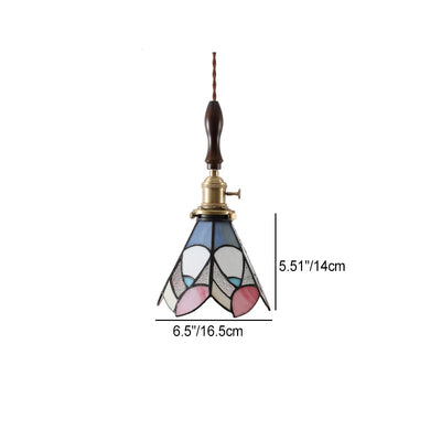 Moderner Art Deco Kegelprisma Kupferglas 1-Licht Pendelleuchte für das Schlafzimmer 