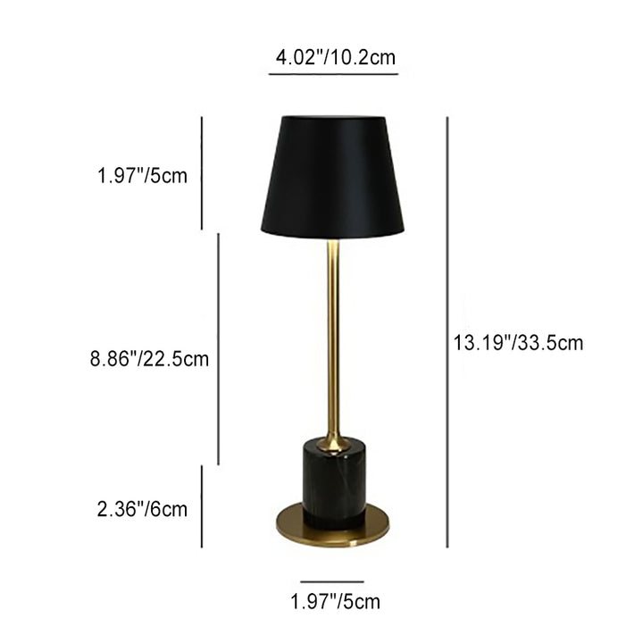 Moderne minimalistische tragbare USB-Runde Zylinder Eisen Acryl Marmor LED Tischlampe für das Schlafzimmer 