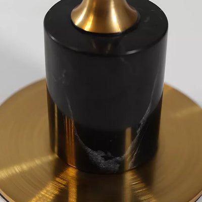 مصباح طاولة LED من الرخام الأكريليك الحديدي الأسطواني المستدير المحمول بتصميم حديث بسيط لغرفة النوم 