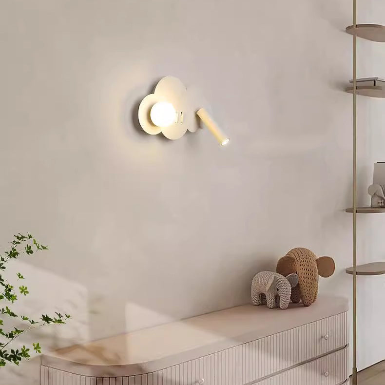 Modern Art Deco Cloud Shape Orb Iron Acrylic LED Spotlight Wall Sconce Lamp For Bedroom