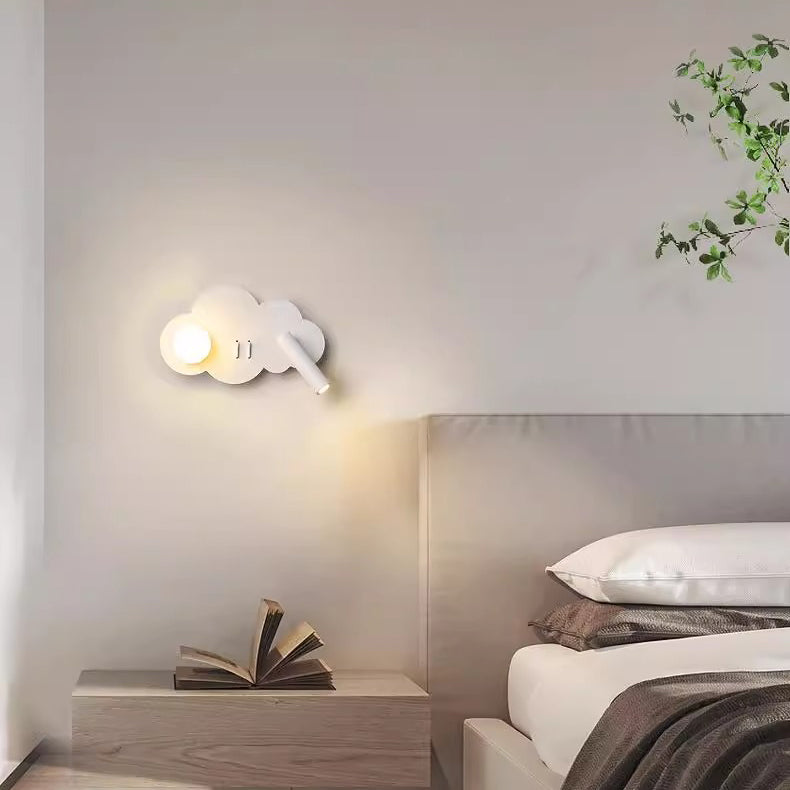 Modern Art Deco Cloud Shape Orb Iron Acrylic LED Spotlight Wall Sconce Lamp For Bedroom