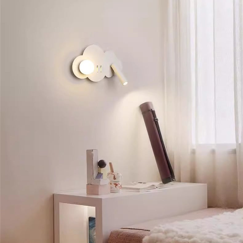 Modern Art Deco Cloud Shape Orb Iron Acrylic LED Spotlight Wall Sconce Lamp For Bedroom