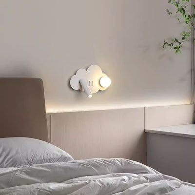 Modern Art Deco Cloud Shape Orb Iron Acrylic LED Spotlight Wall Sconce Lamp For Bedroom