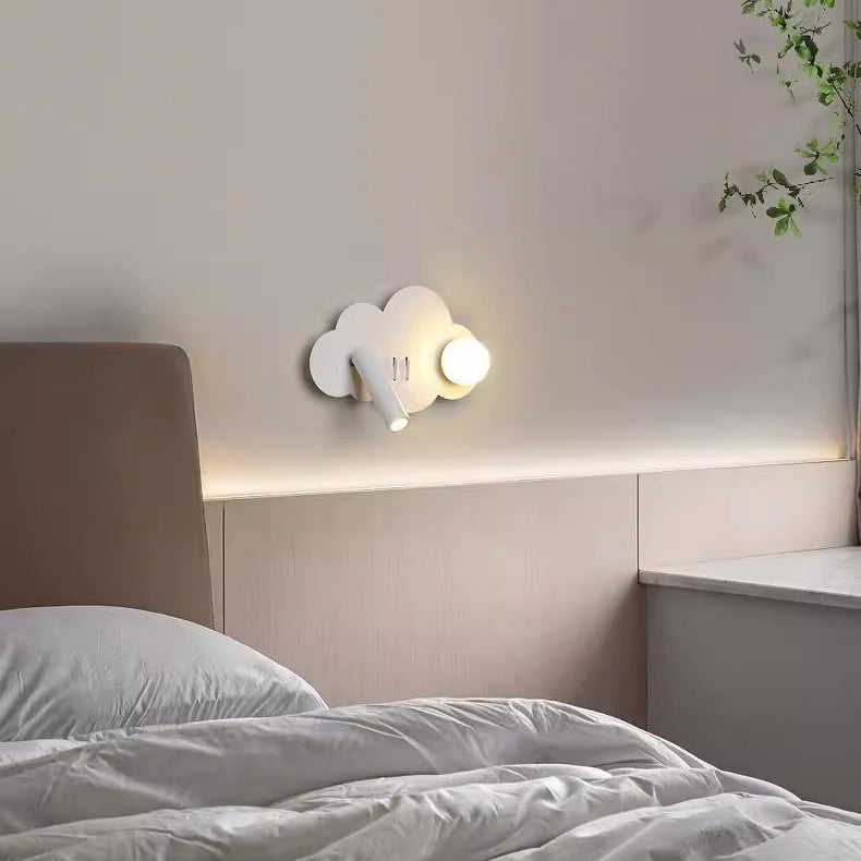 Modern Art Deco Cloud Shape Orb Iron Acrylic LED Spotlight Wall Sconce Lamp For Bedroom