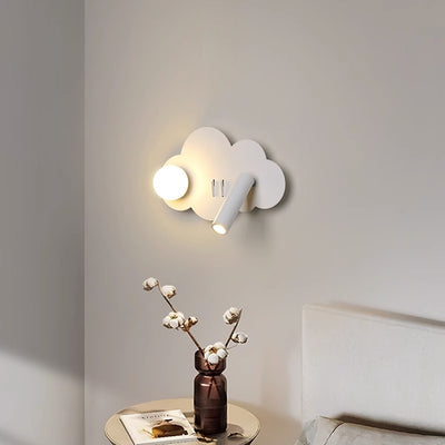 Modern Art Deco Cloud Shape Orb Iron Acrylic LED Spotlight Wall Sconce Lamp For Bedroom