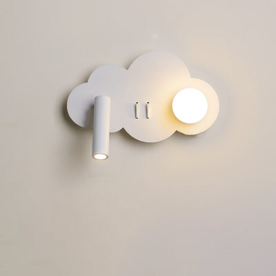 Modern Art Deco Cloud Shape Orb Iron Acrylic LED Spotlight Wall Sconce Lamp For Bedroom