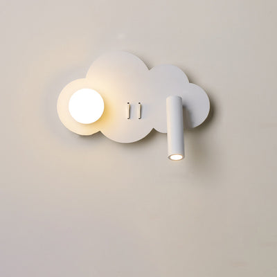 Modern Art Deco Cloud Shape Orb Iron Acrylic LED Spotlight Wall Sconce Lamp For Bedroom