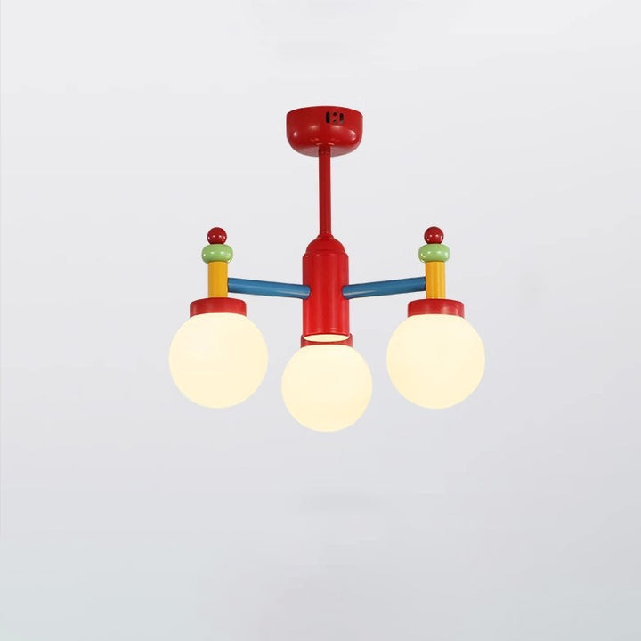 Moderne Art Deco Kinder Cartoon Bunte Zauberbohnen Runde Kugel Eisen Glas 3/5 Licht Halbeinbau-Deckenleuchte Für Schlafzimmer 
