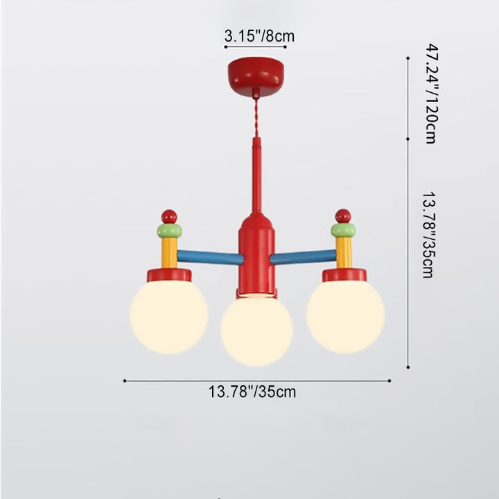 Moderne Art Deco Cartoon Bunte Zauberbohnen Runde Kugel Eisen Glas 3/5 Licht Kronleuchter Für Schlafzimmer 