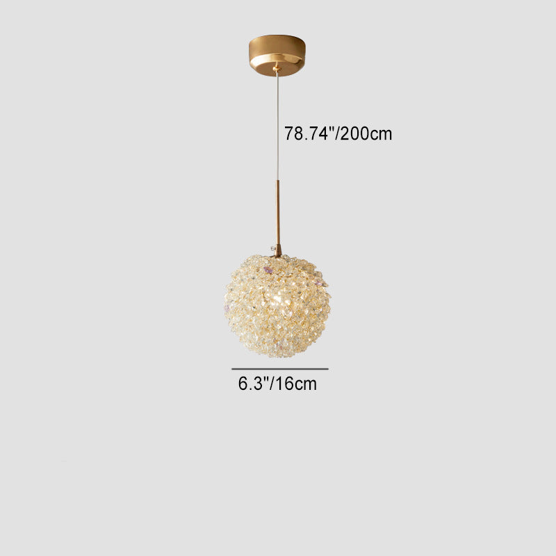 Lustre suspendu moderne de luxe en fer avec orbe rond d&