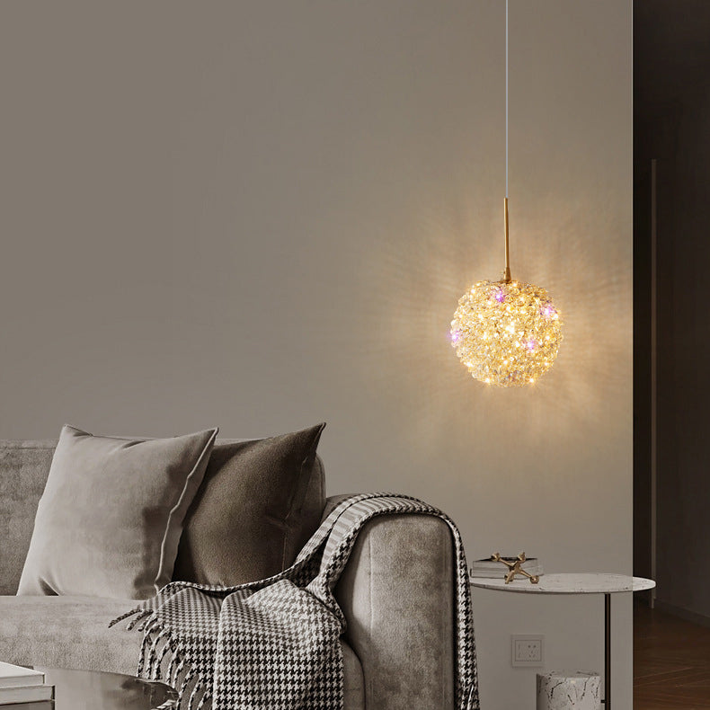 Lustre suspendu moderne de luxe en fer avec orbe rond d&