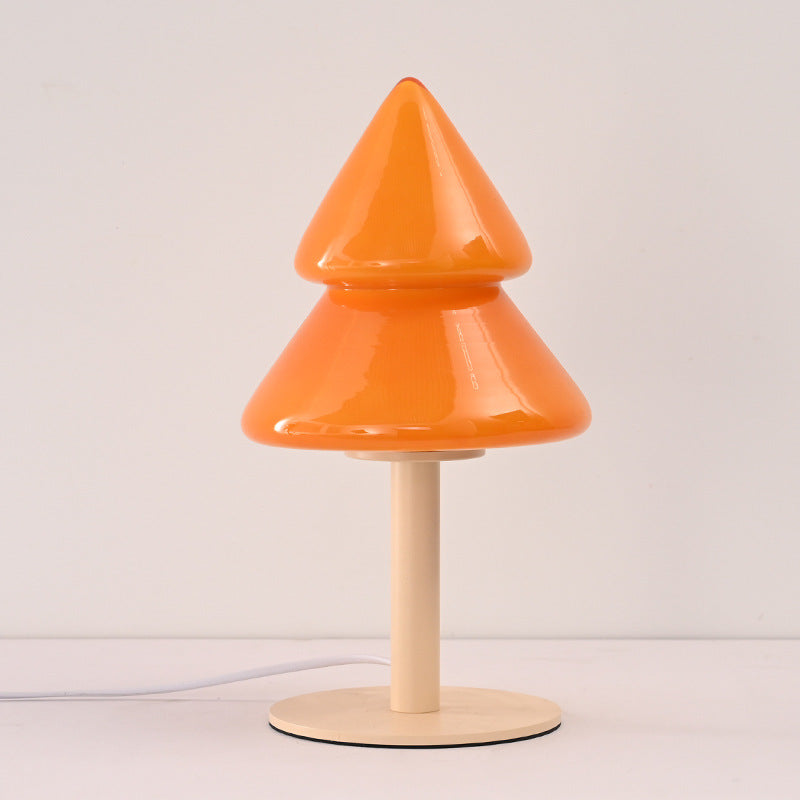Zeitgenössische Kreative Weihnachtsbaum Eisen Glas 1-Licht Tischlampe Für Schlafzimmer 