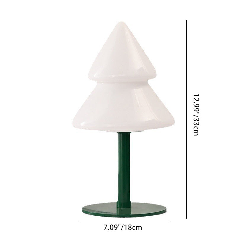 Zeitgenössische Kreative Weihnachtsbaum Eisen Glas 1-Licht Tischlampe Für Schlafzimmer 