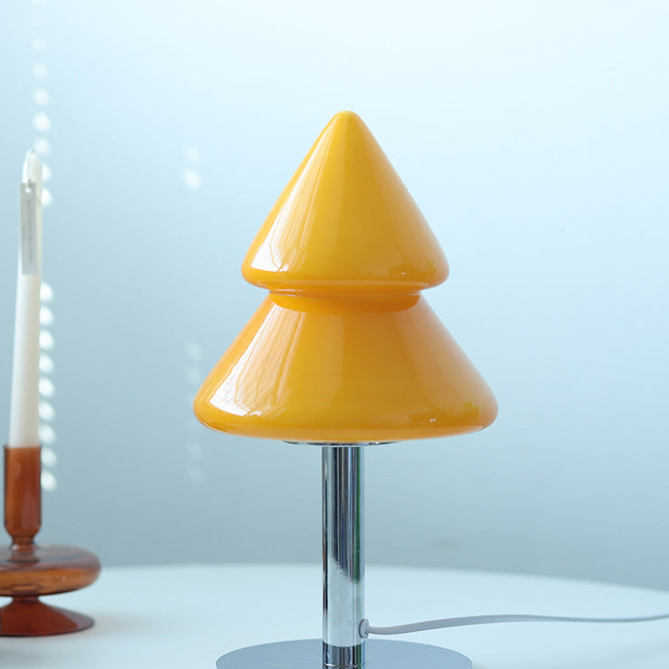 Zeitgenössische Kreative Weihnachtsbaum Eisen Glas 1-Licht Tischlampe Für Schlafzimmer 