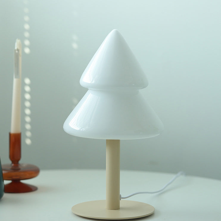 Zeitgenössische Kreative Weihnachtsbaum Eisen Glas 1-Licht Tischlampe Für Schlafzimmer 