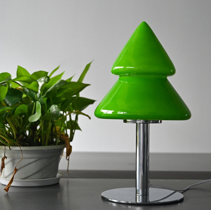 Zeitgenössische Kreative Weihnachtsbaum Eisen Glas 1-Licht Tischlampe Für Schlafzimmer 