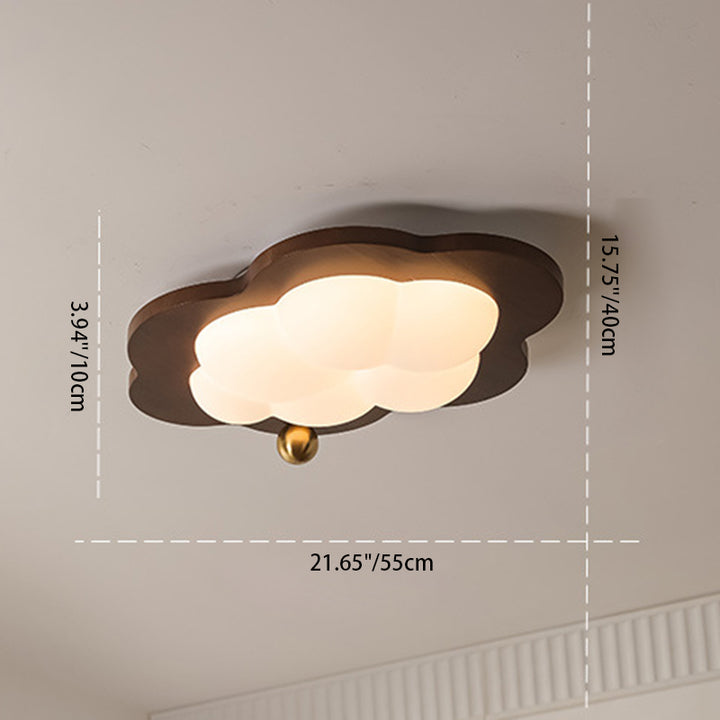 Zeitgenössische kreative Kuppel Wolke Stern Herz Holz Eisen Acryl Deckenleuchte für Schlafzimmer 