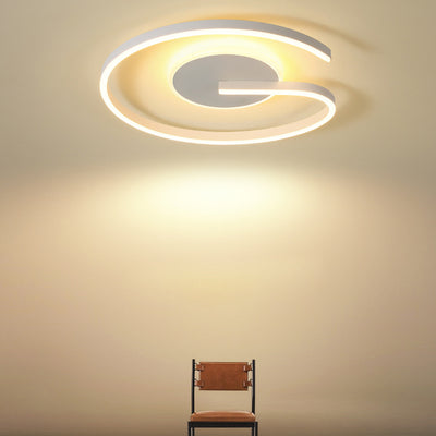 Luz de techo LED de montaje semiempotrado de aluminio y hierro acrílico con cúpula redonda minimalista moderna para dormitorio 